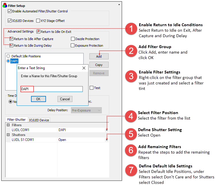 Filter Shutter Setup Example